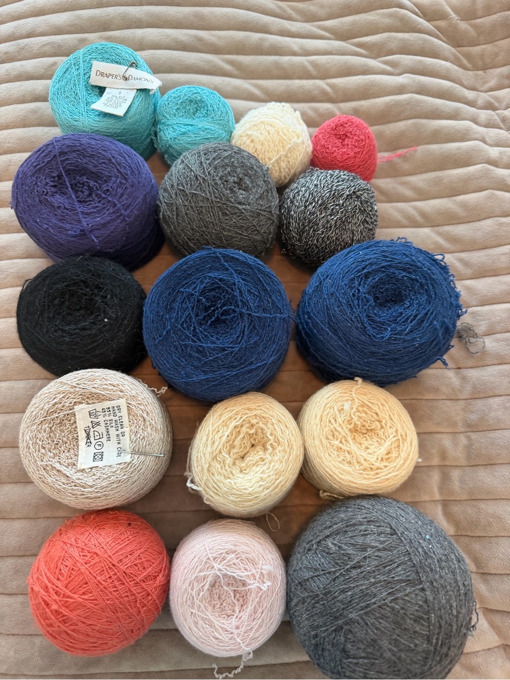 Natural fibers repurposed from luxury sweaters-Color Yarn Assortment